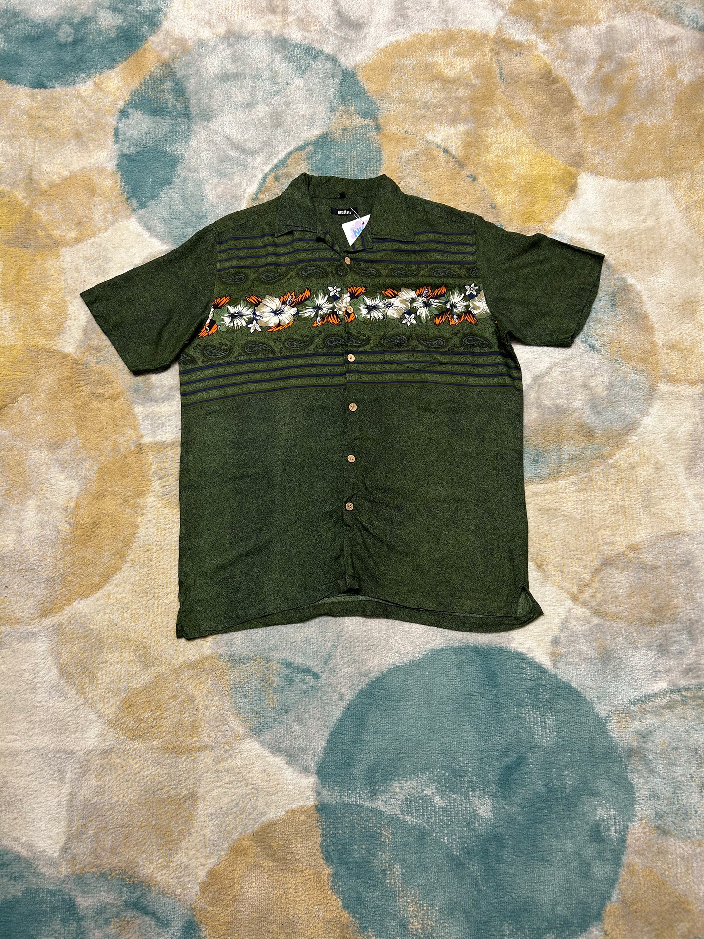 Dark green floral shirt