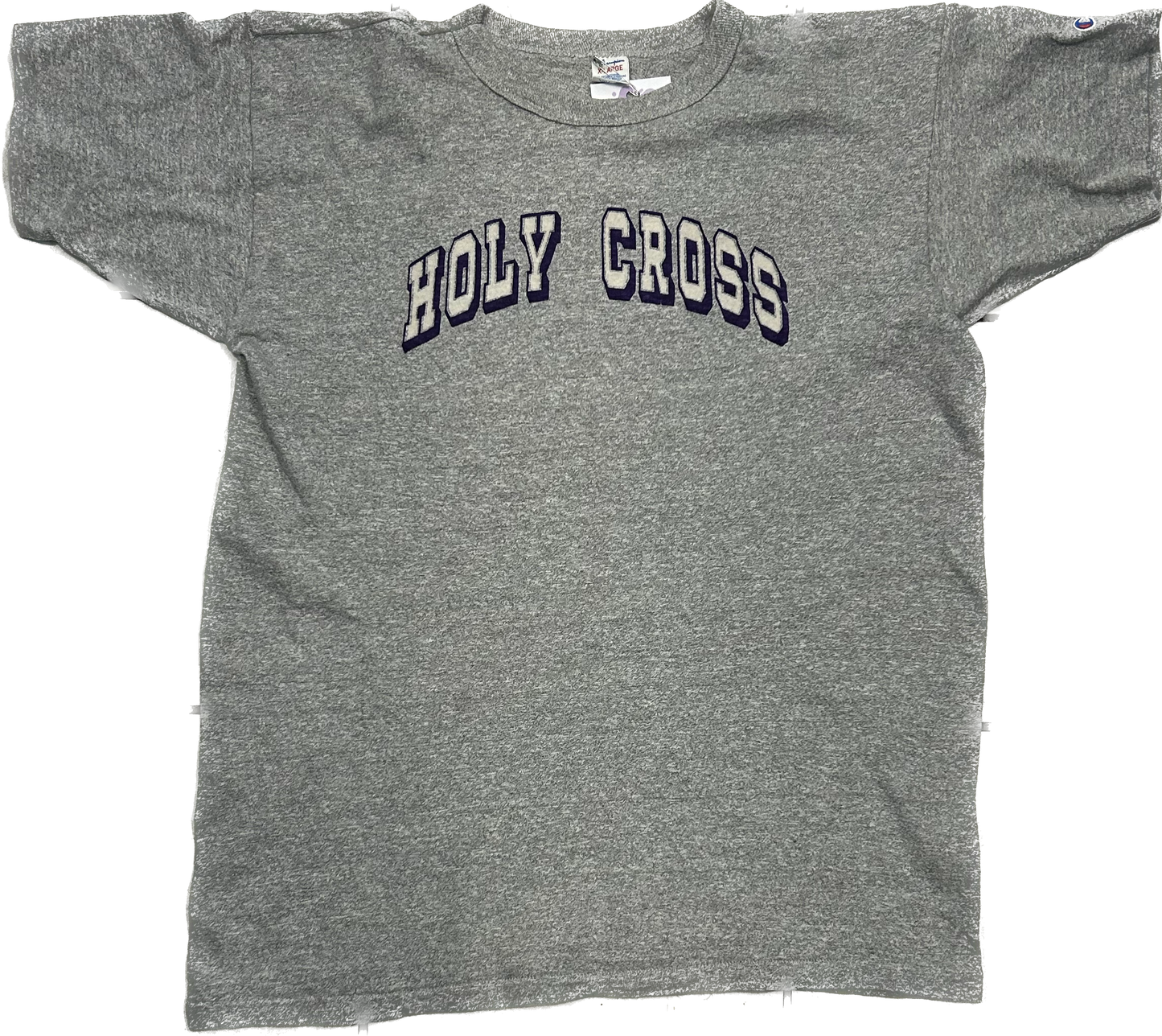 Retro Grey 'Holy Cross' Heavy Cotton T-shirt