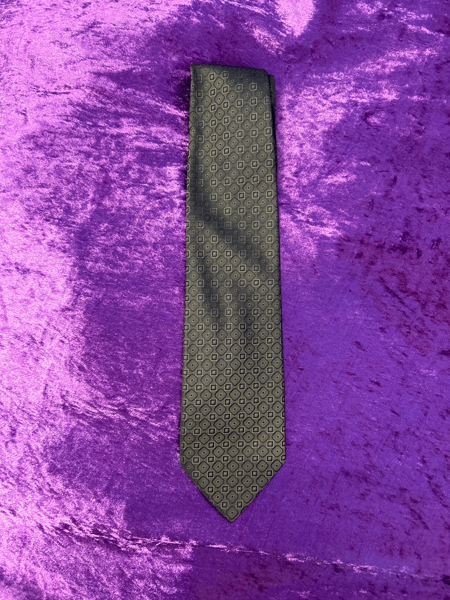Olive Grey Geometric Tie