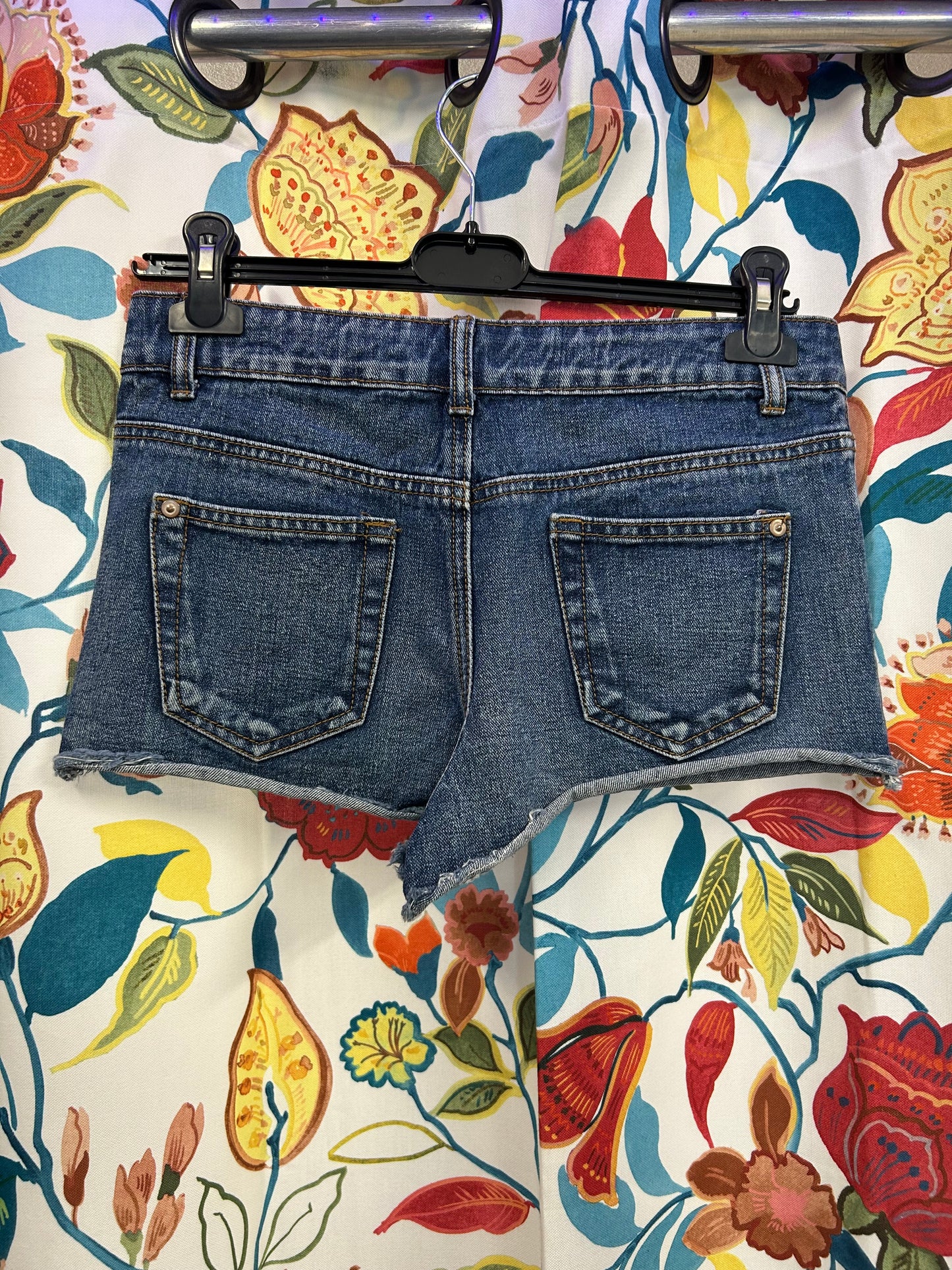 Y2k punk metal pins denim shorts