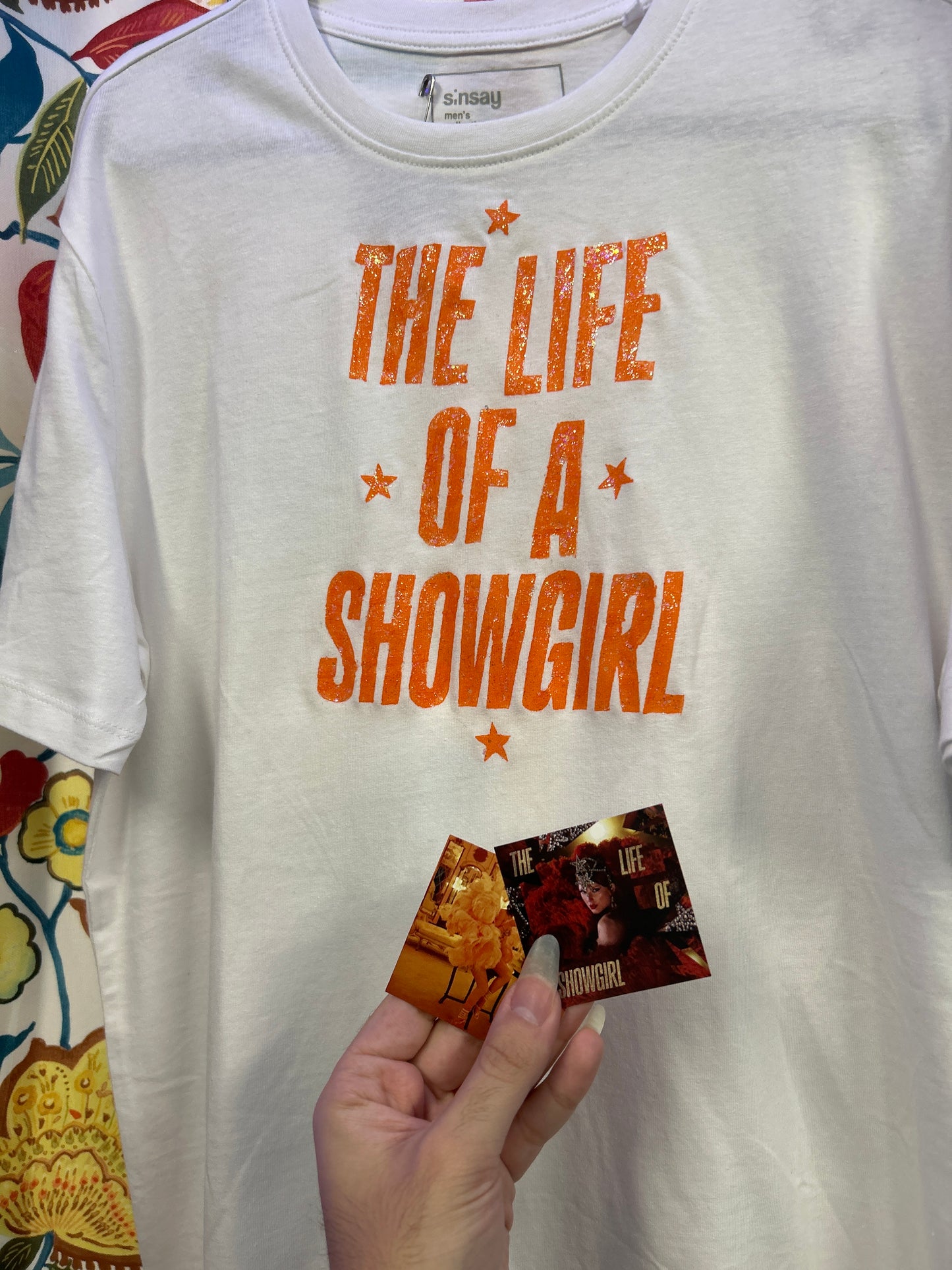 Taylor Swift 'The Life of a Showgirl' White Handpainted T-shirt