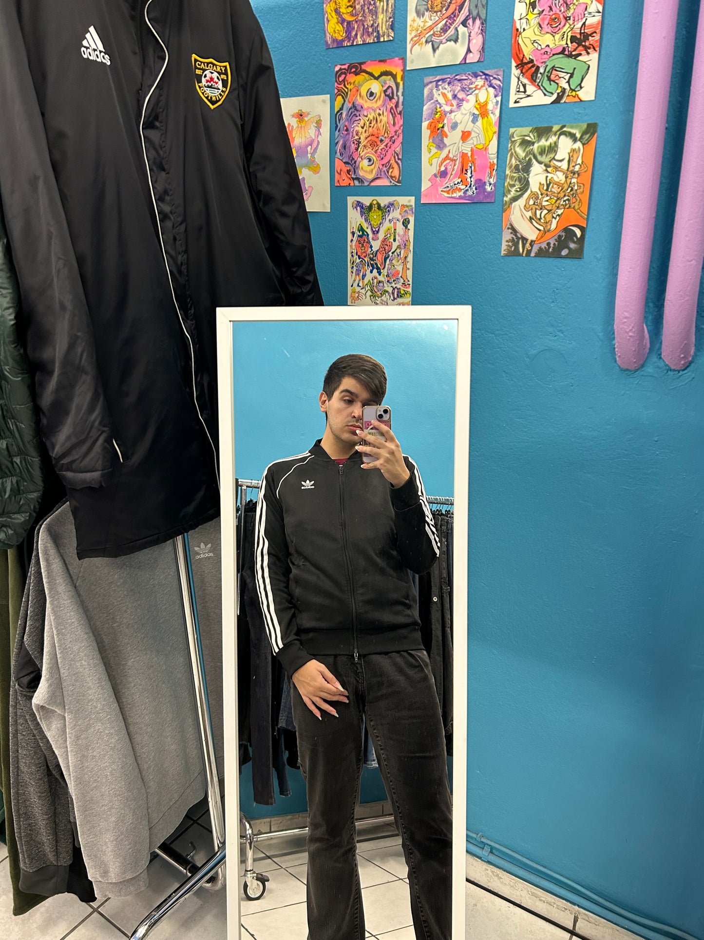 Adidas Black 3 Stripe Jacket