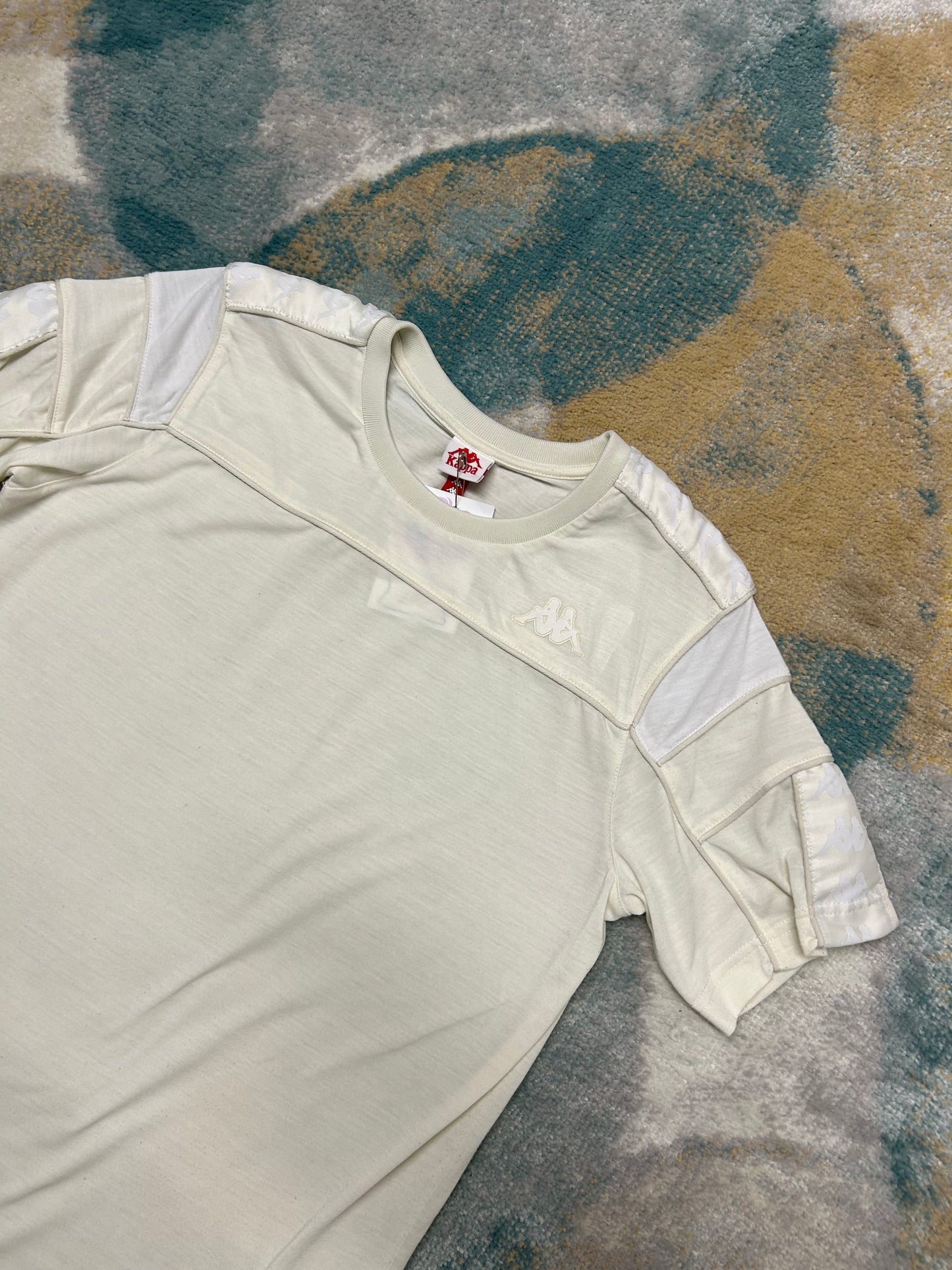 Kappa crem and white retro t-shirt