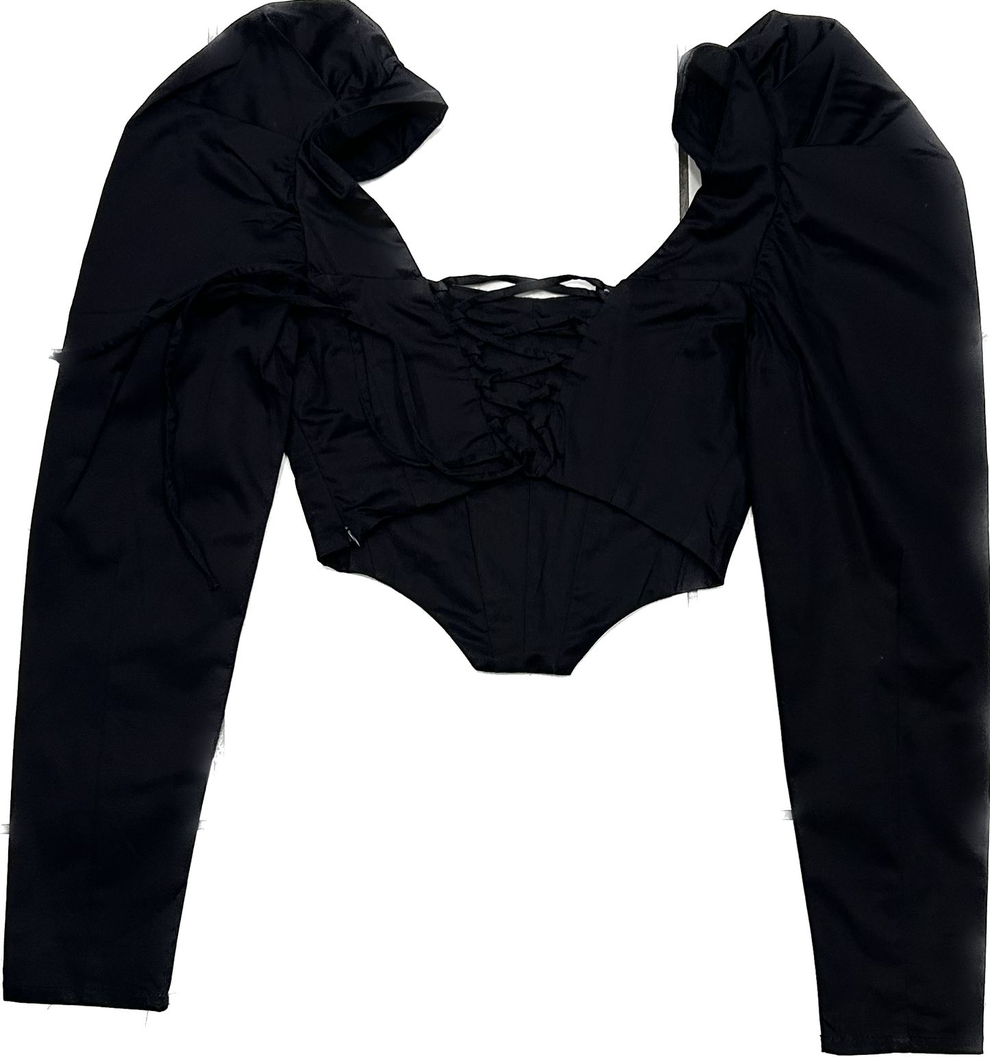 Black Corset Top with Sleeves