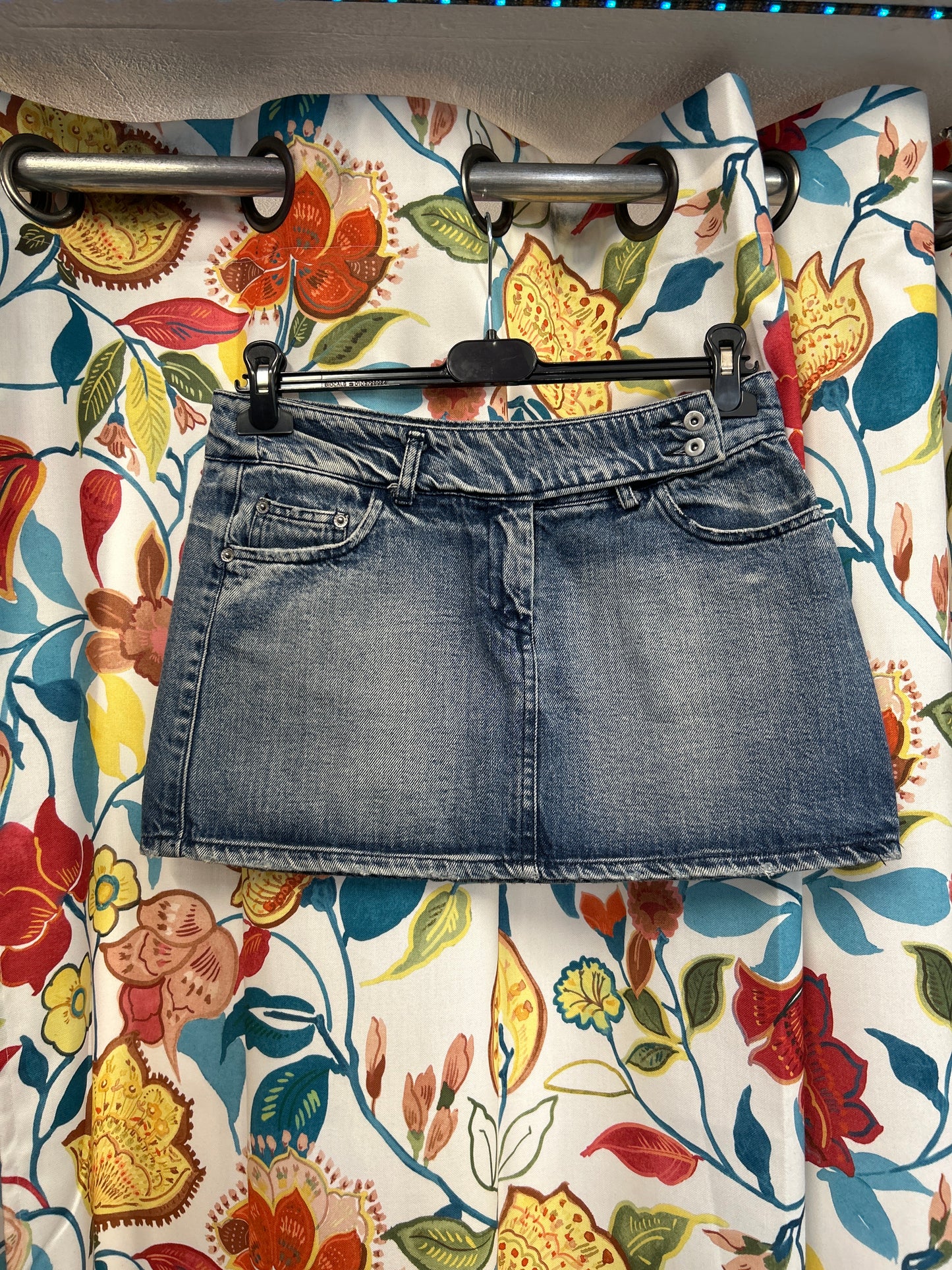 Y2k white wash retro denim skirt