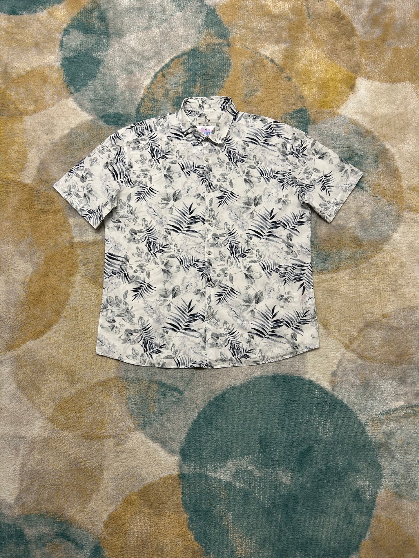 White and Blue floral shirt