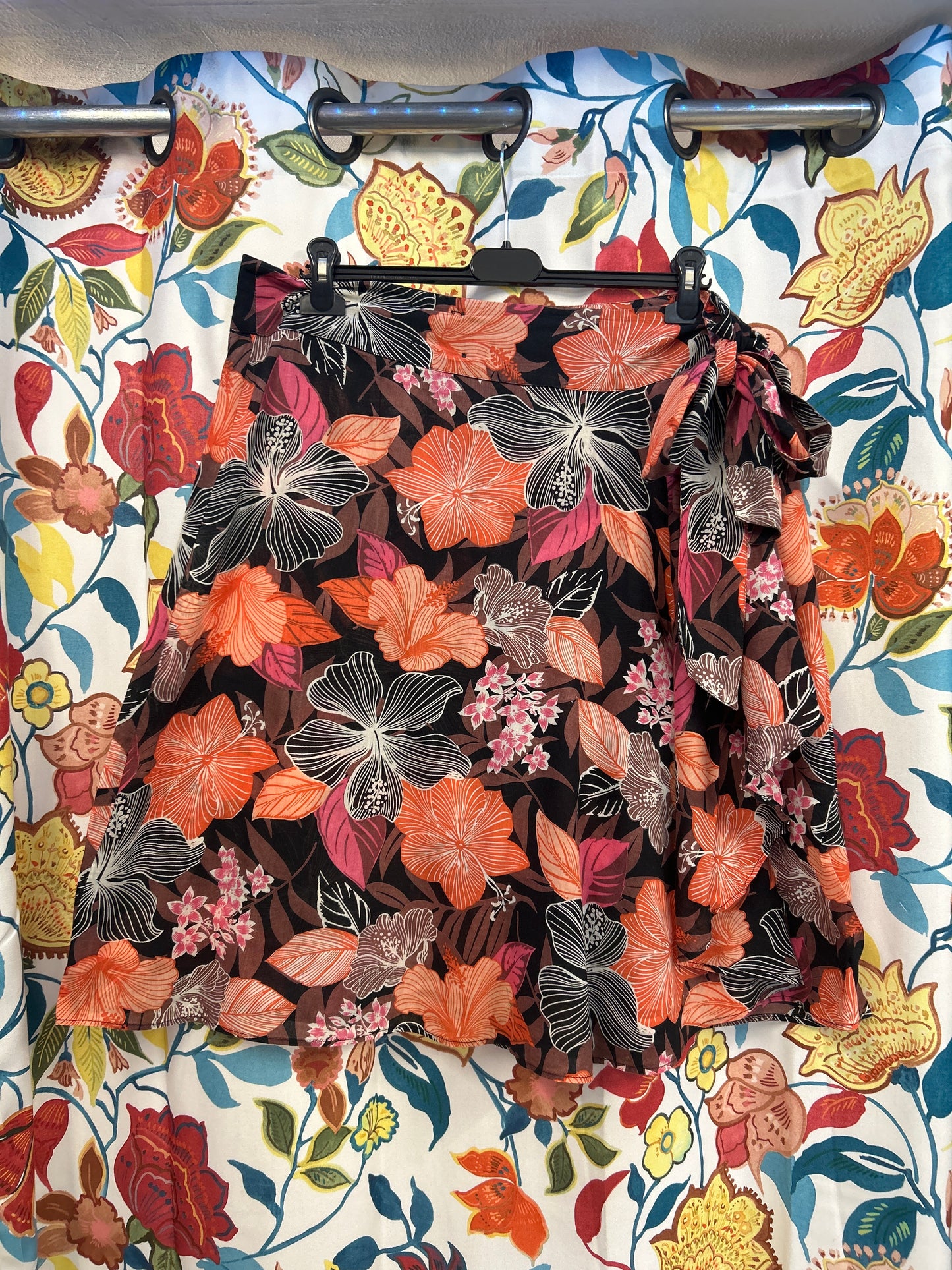 Y2k floral wrap skirt