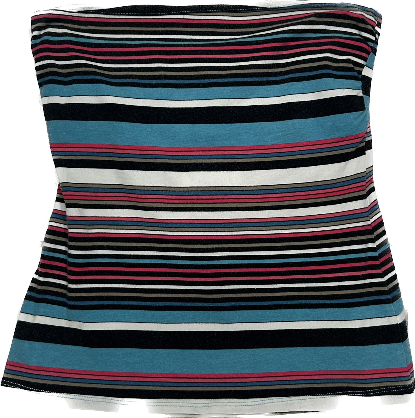 Stripey Retro Strapless Cotton Top