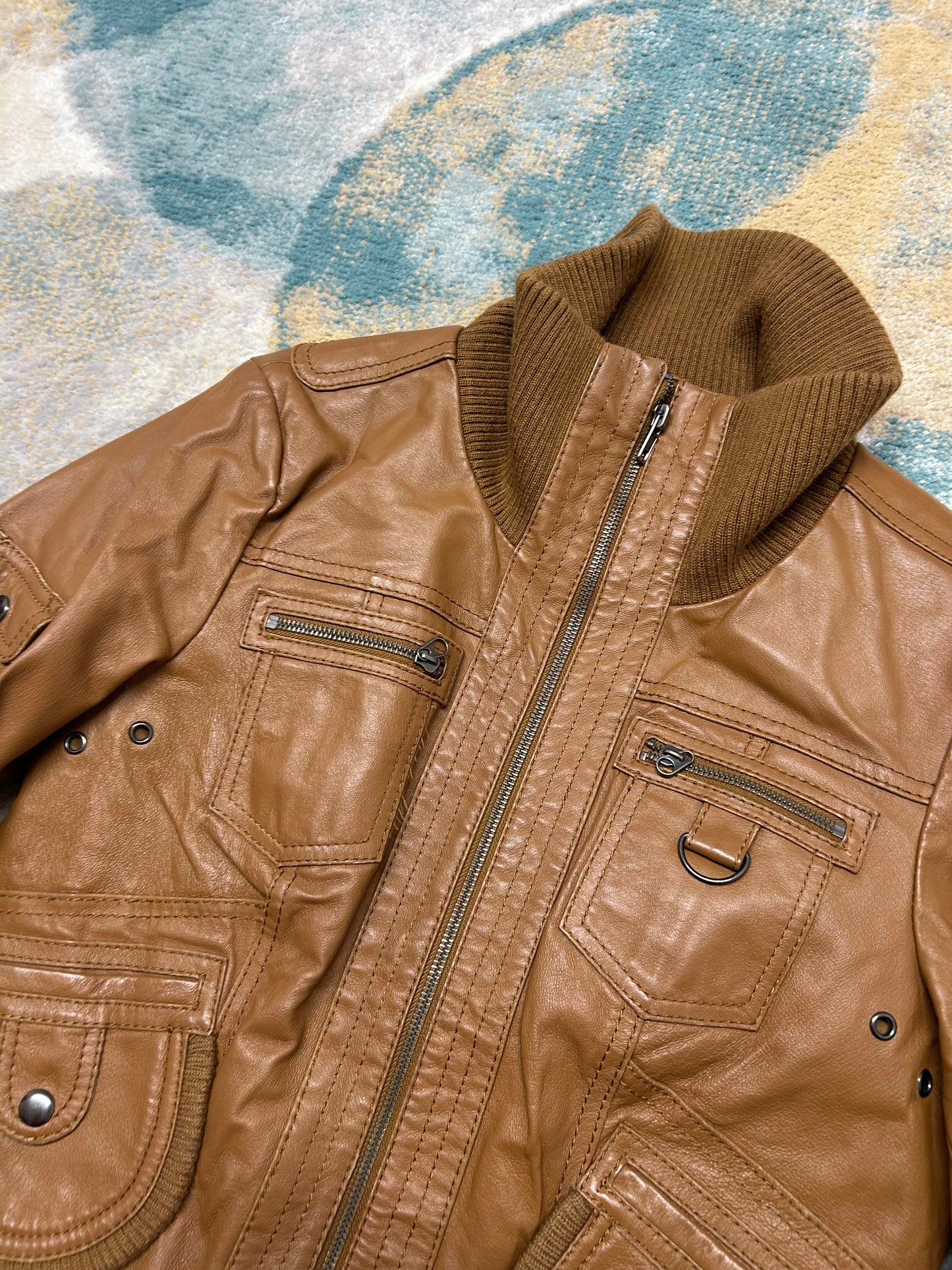Brown 100% leather jacket