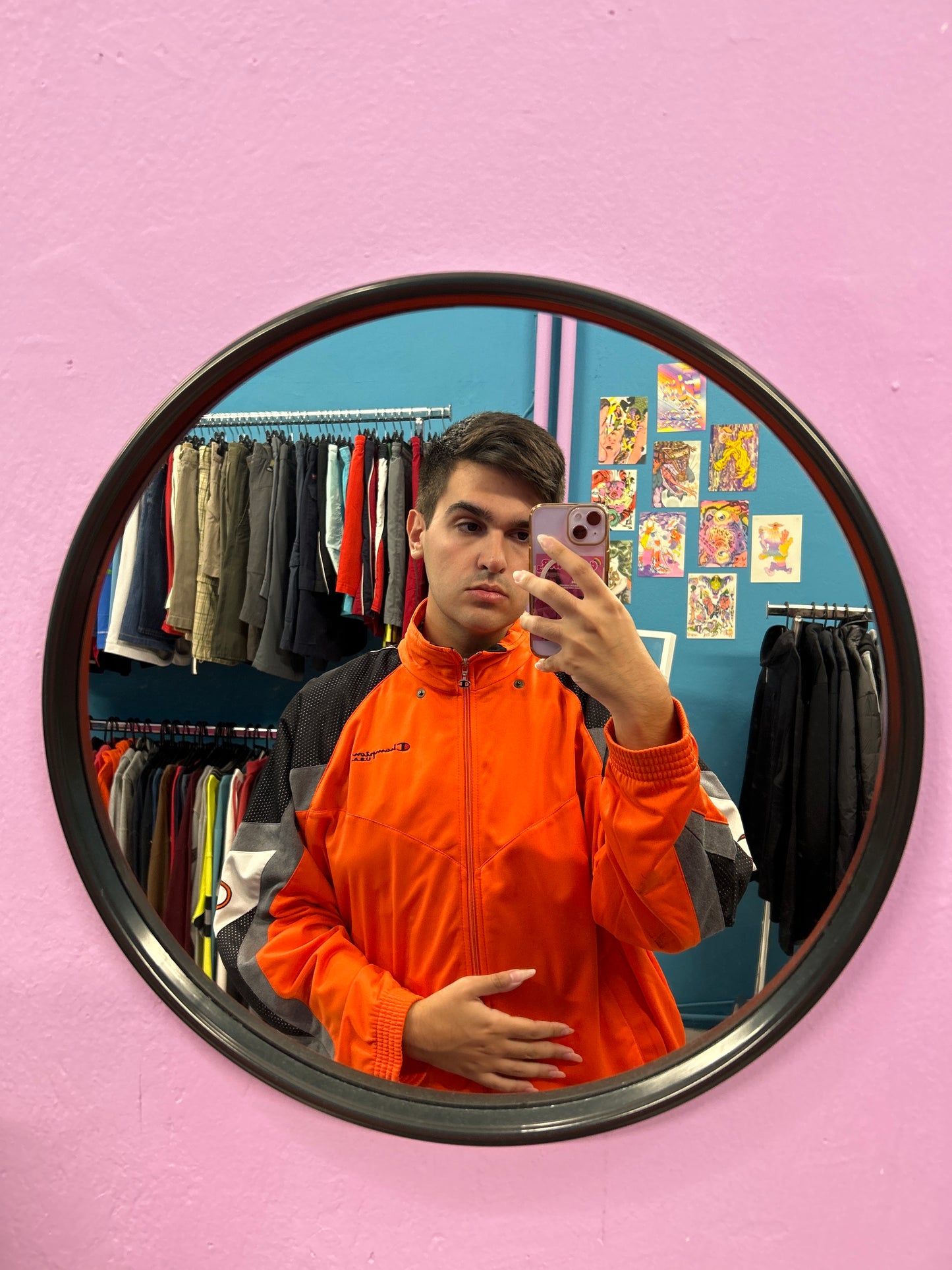 Champion retro neon orange jacket