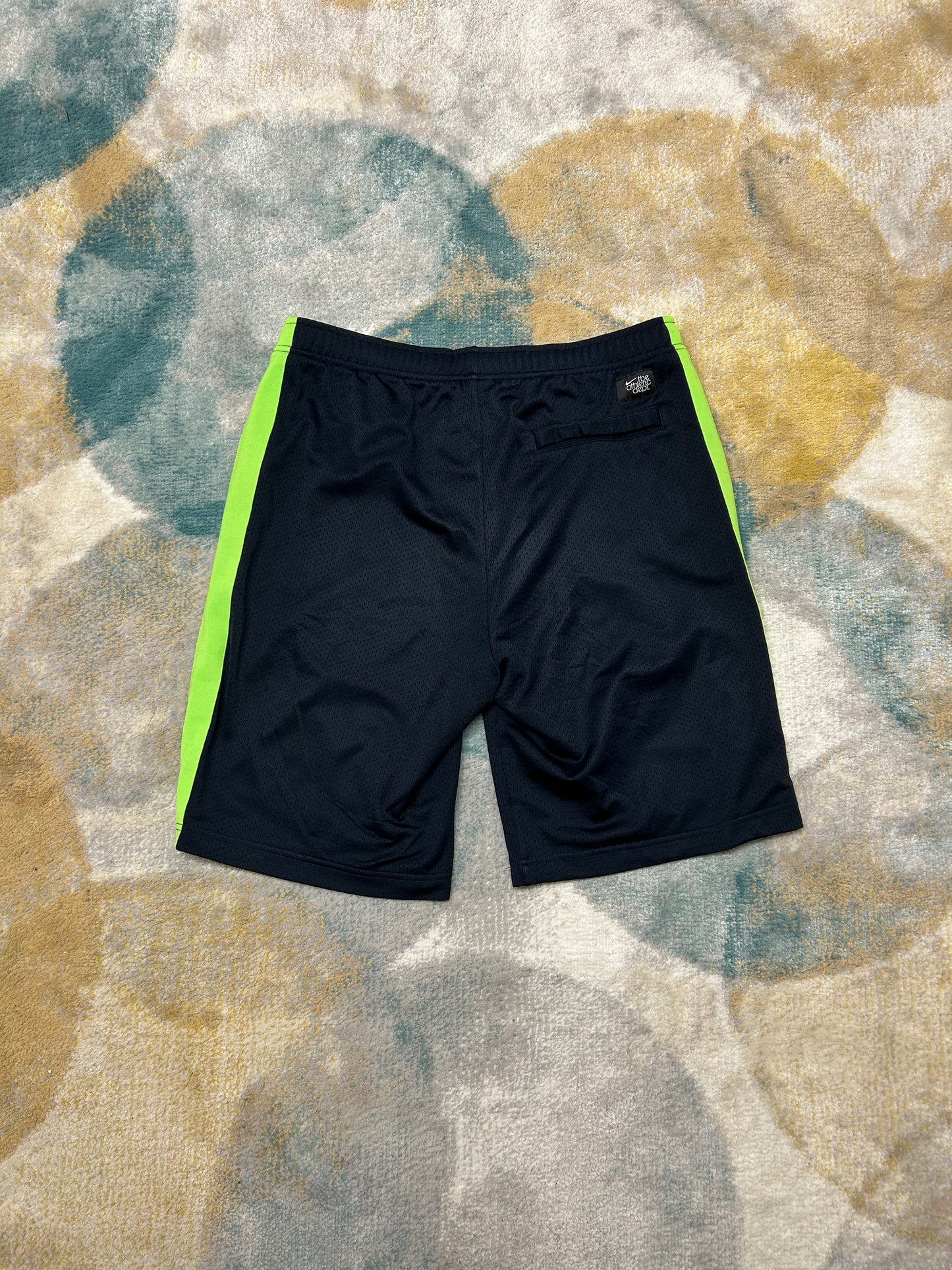 Nike athletic dept. 00's dark blue and green basketball shorts