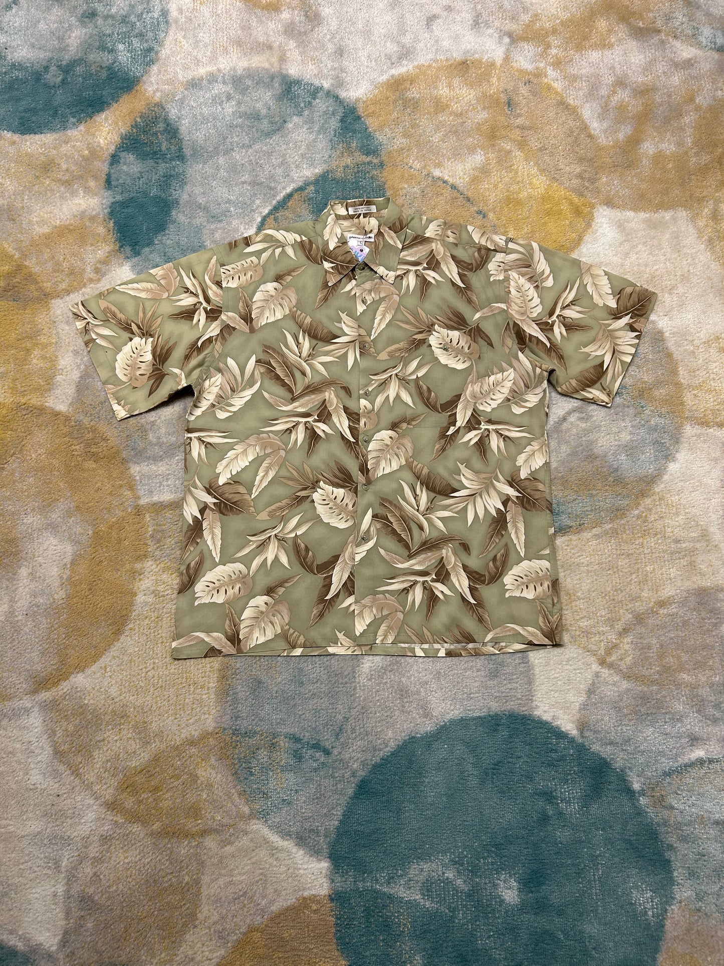 Green and Beige Patterned shirt