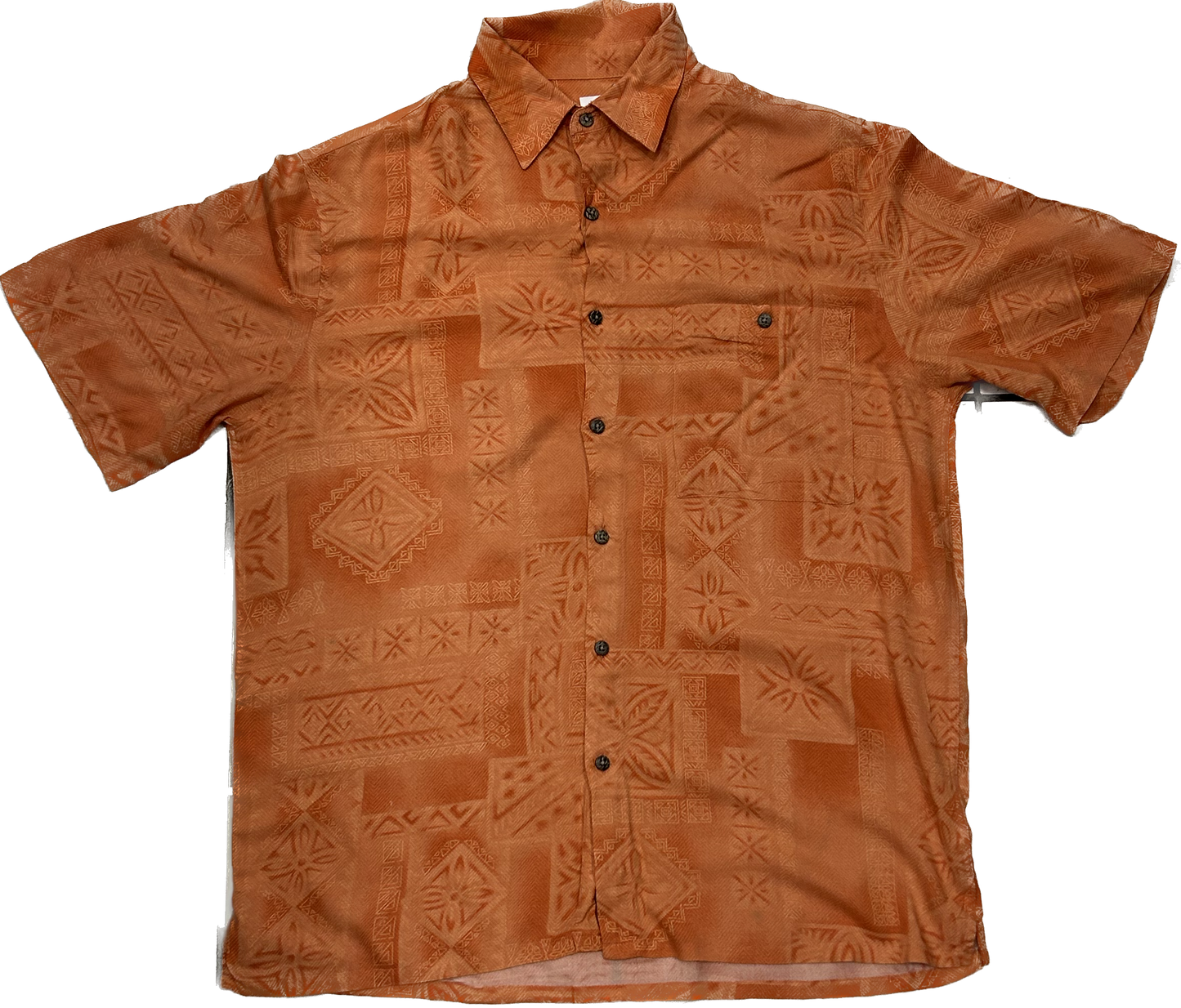 Orange Patterned Summer Shirt