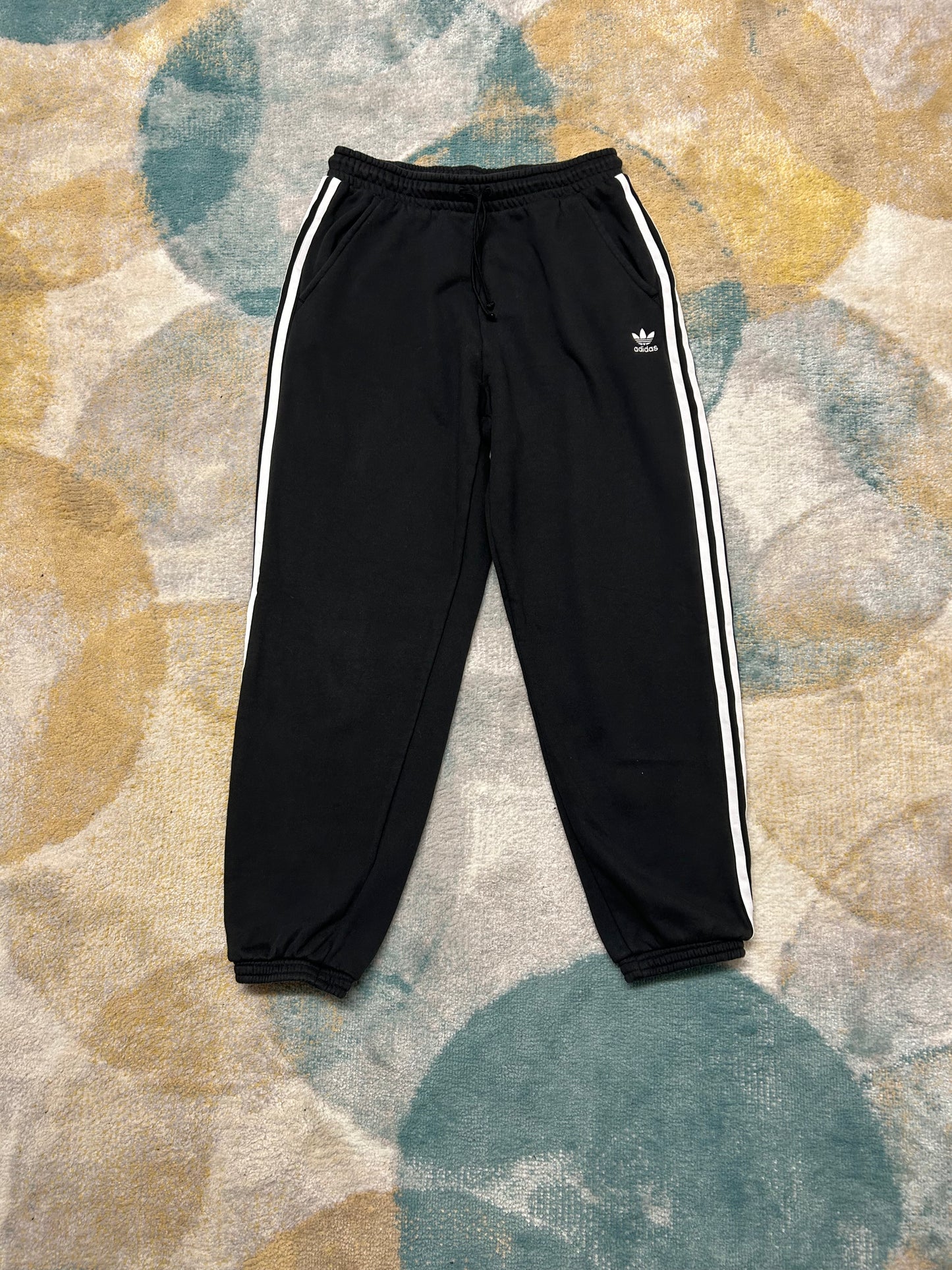 Adidas Black Cotton Trackpants