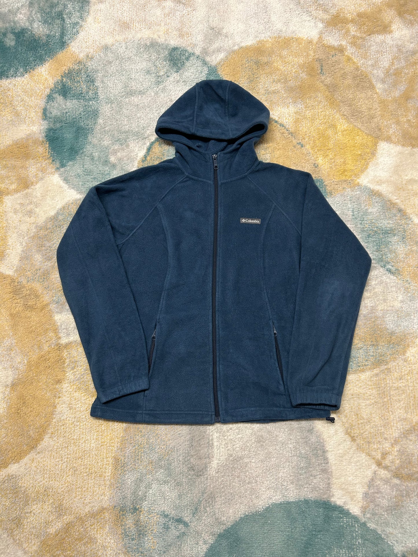 Columbia dark cyan hooded fleece jacket