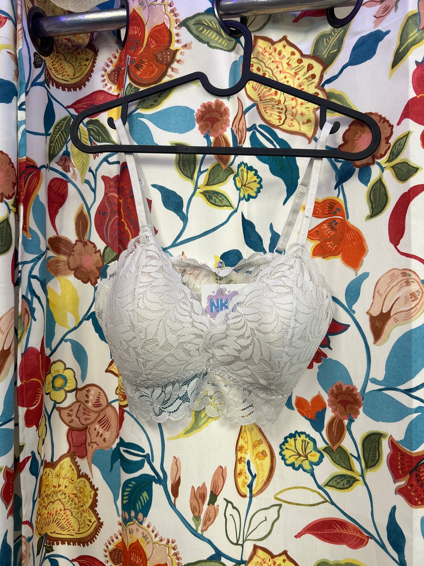 Y2k white lace bra top