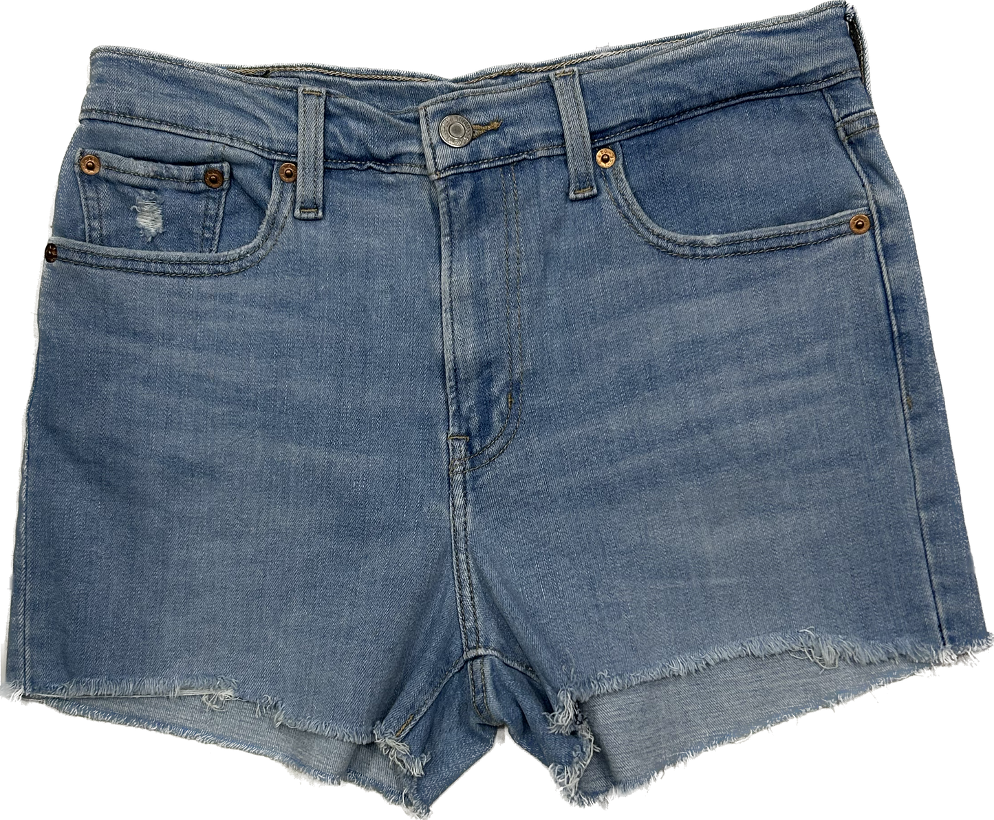 Levi's Light Wash Denim Shorts (High-Rise)