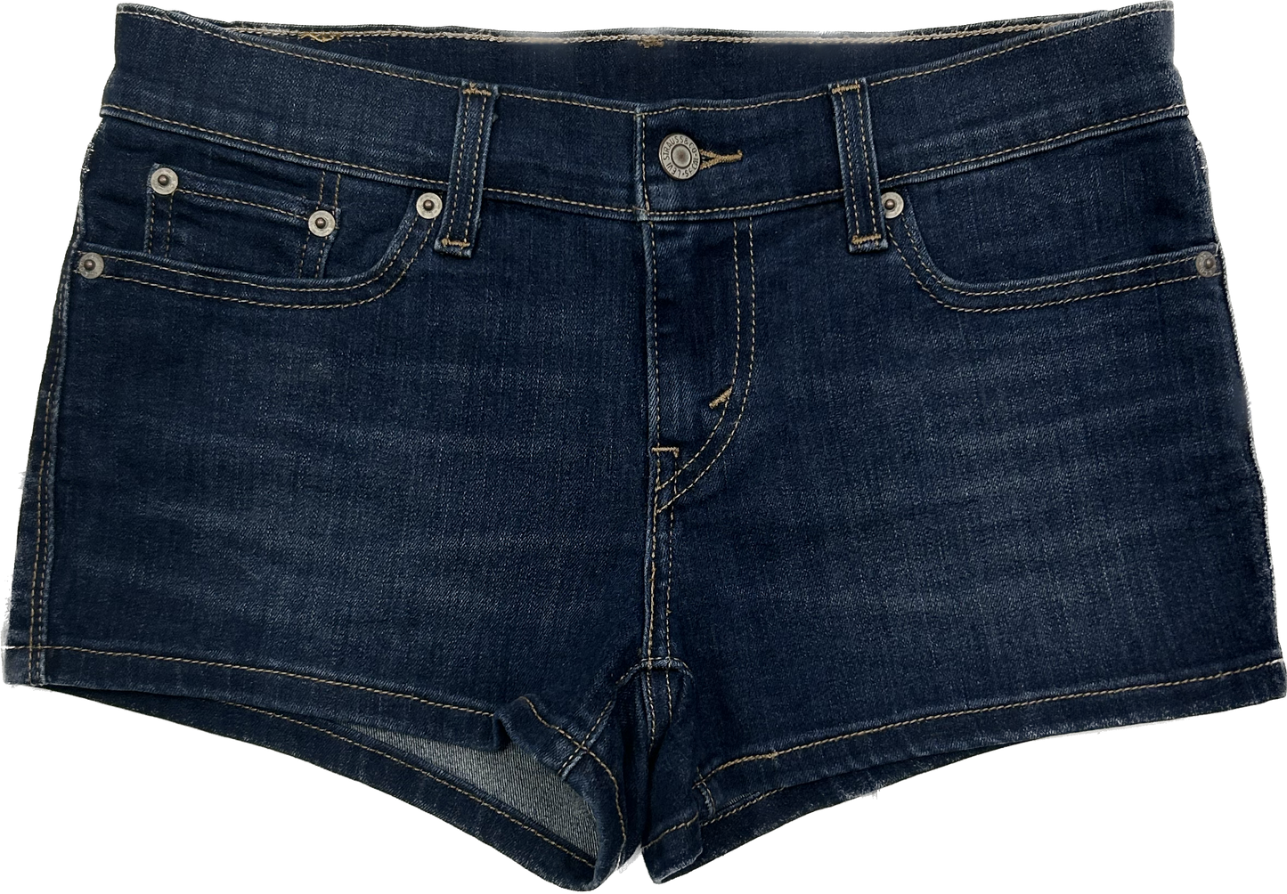 Levi's Dark Denim Short Shorts (Low-Waist)