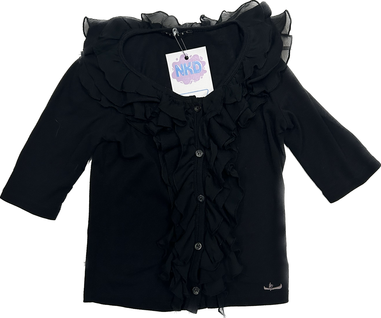 Black Ruffled Top