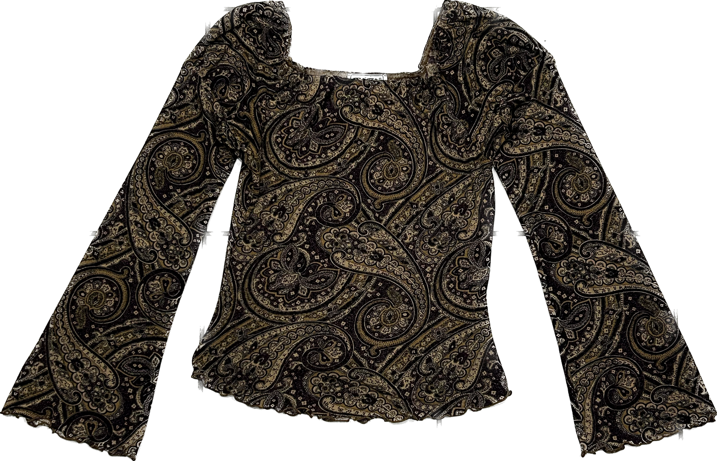 Retro French Bat Wing Mesh Top