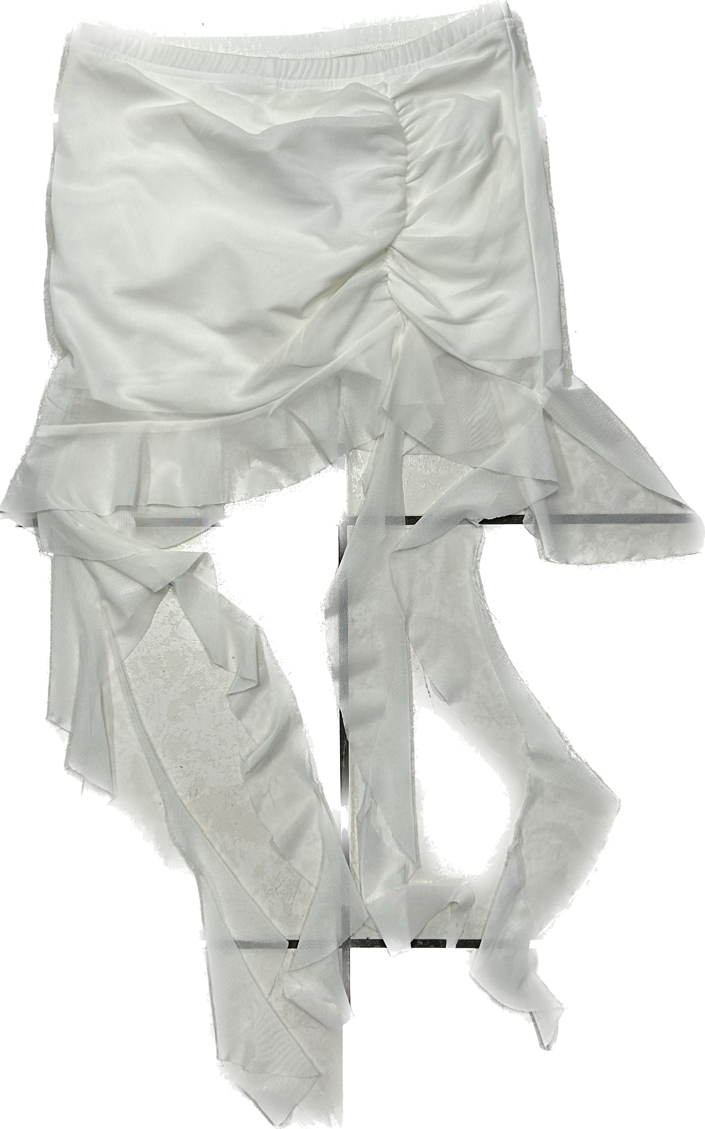White Mesh Flowy Skirt