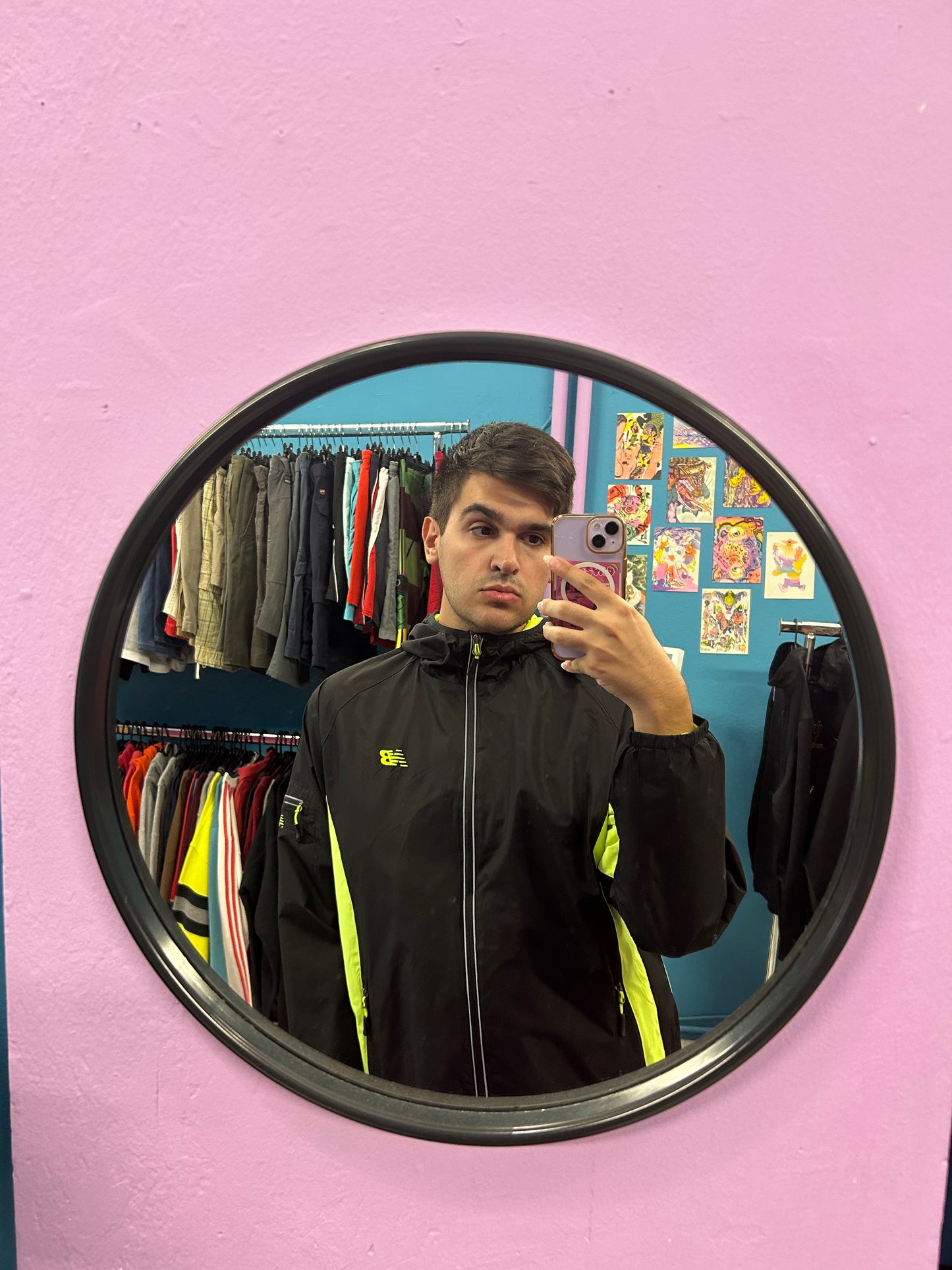 New balance black and neon green Windbreaker