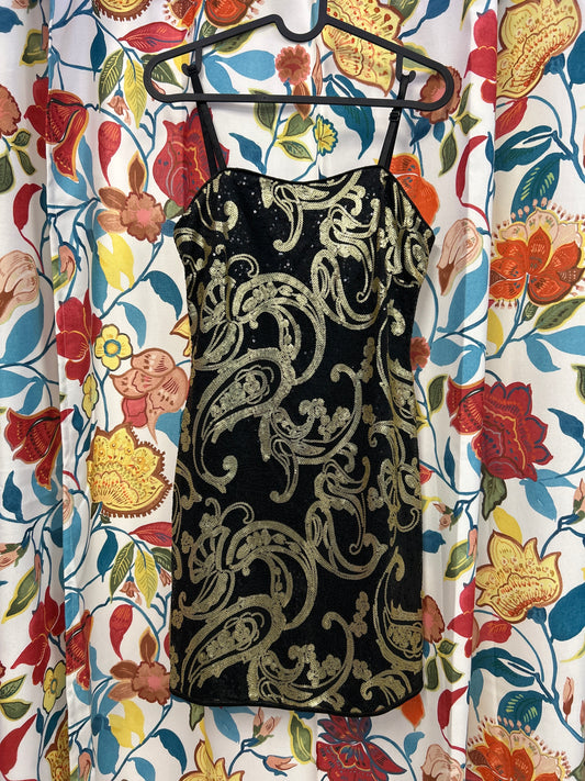 Gold and black sequin sparkly dress