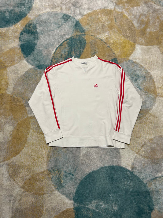 Adidas white and red Crewneck