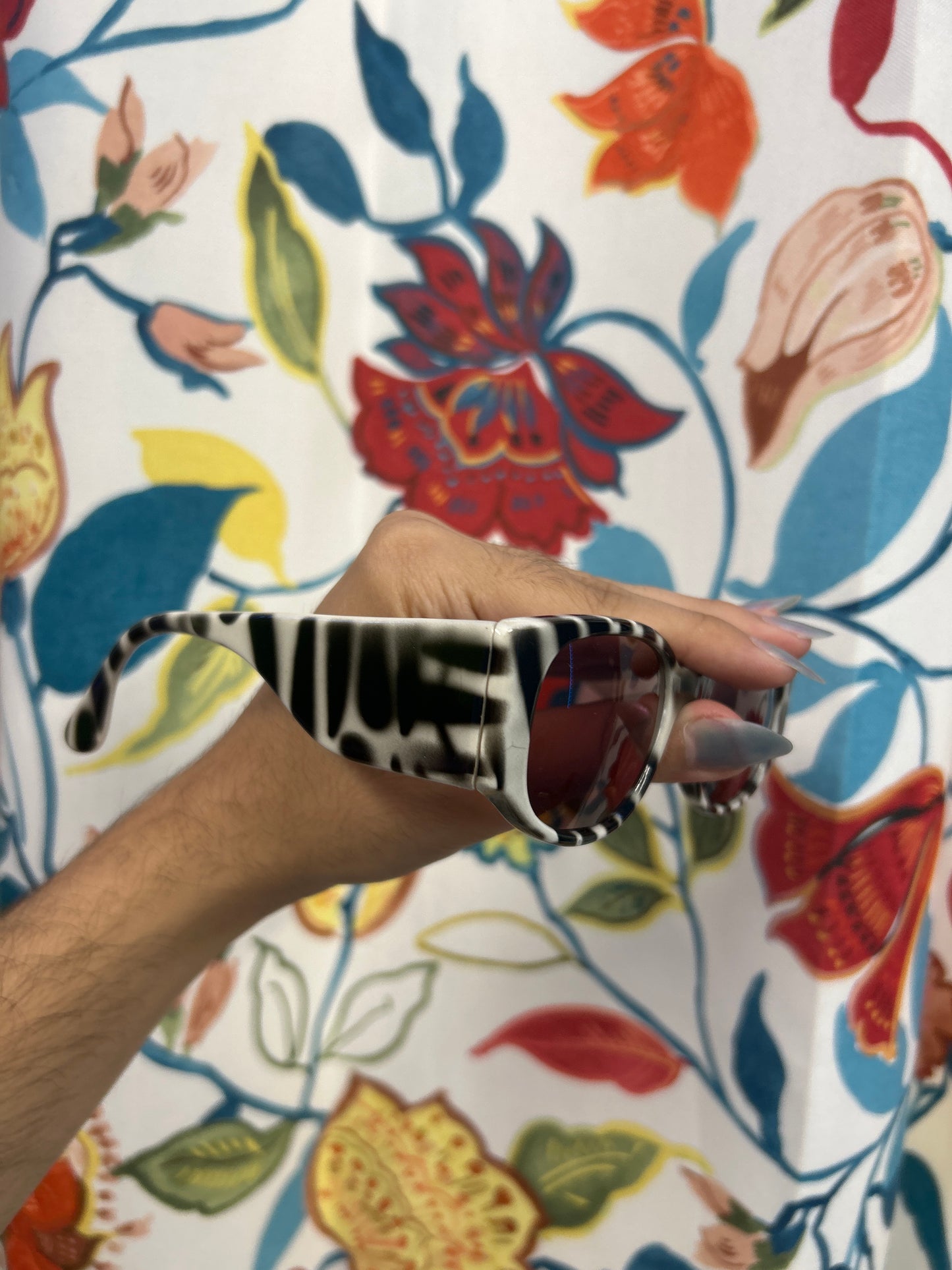 White and Black Patterned Italian Shades