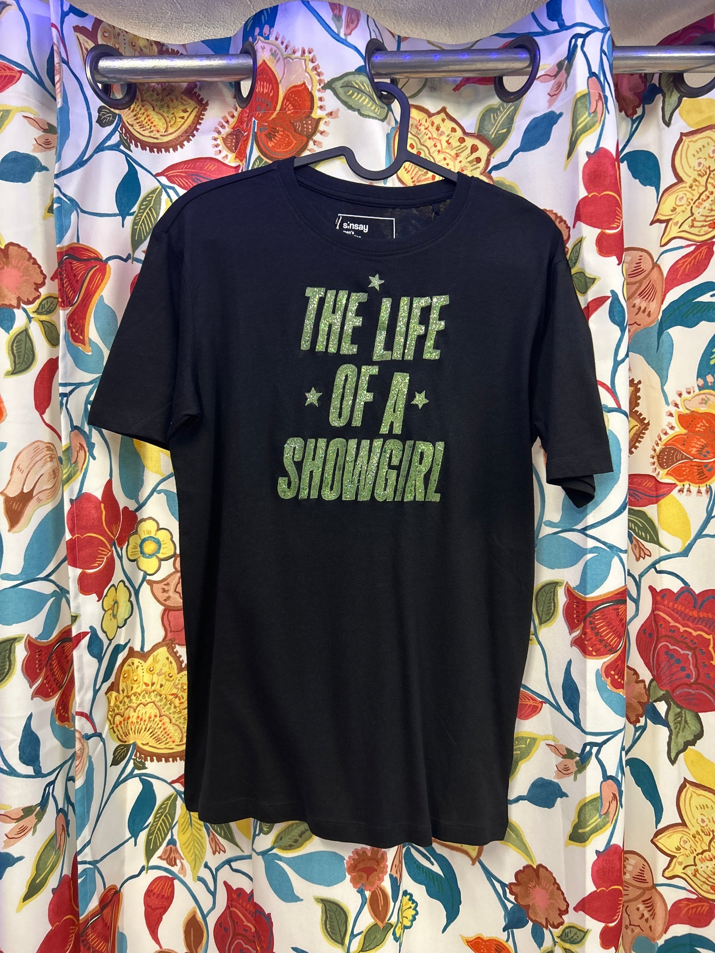 Taylor Swift 'The Life of a Showgirl' Black Handpainted T-shirt
