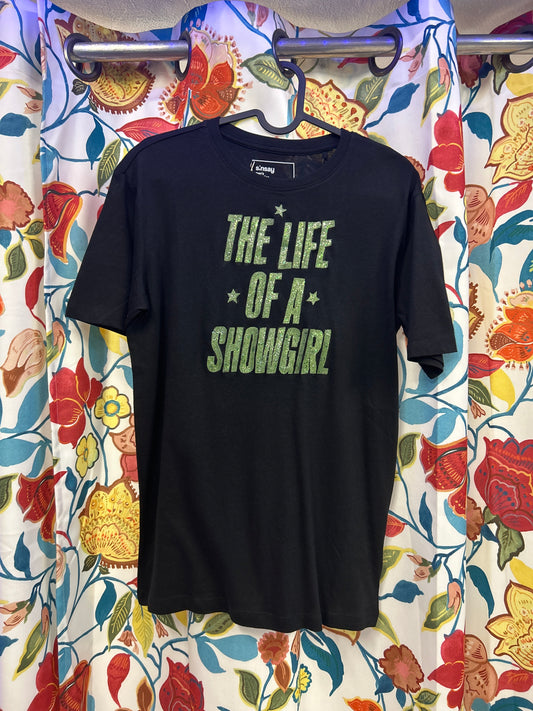 Taylor Swift 'The Life of a Showgirl' Black Handpainted T-shirt