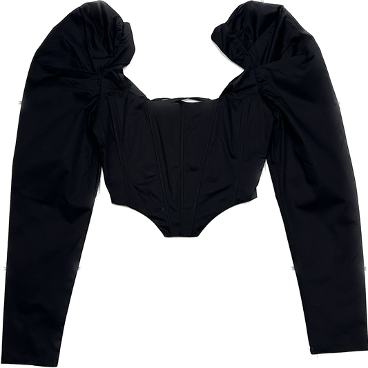 Black Corset Top with Sleeves