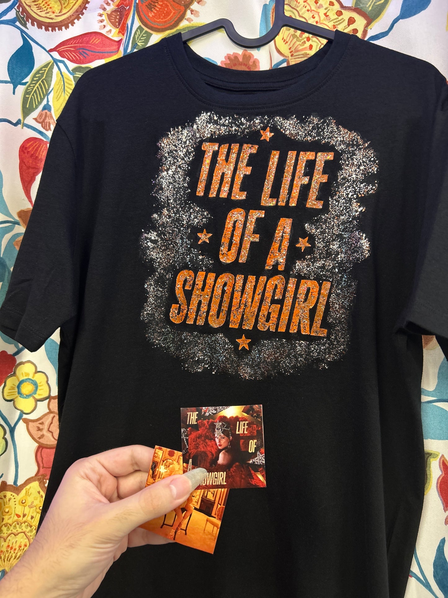 Taylor Swift 'The Life of a Showgirl' Full Glitter Handpainted T-shirt