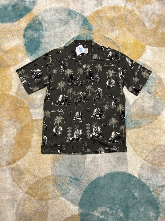 Elvis Presley dark green and black shirt