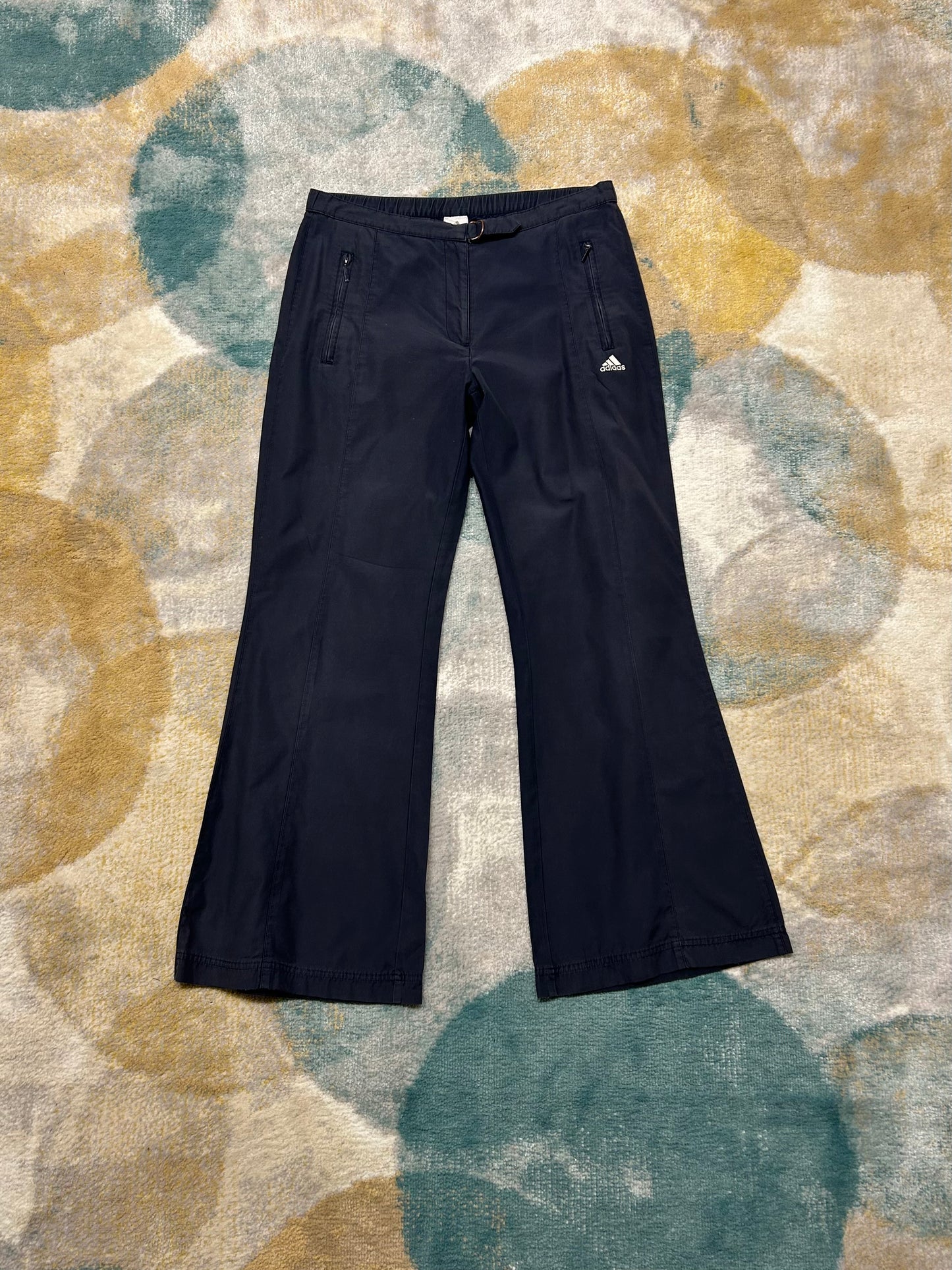 Adidas wide leg dark blue pants