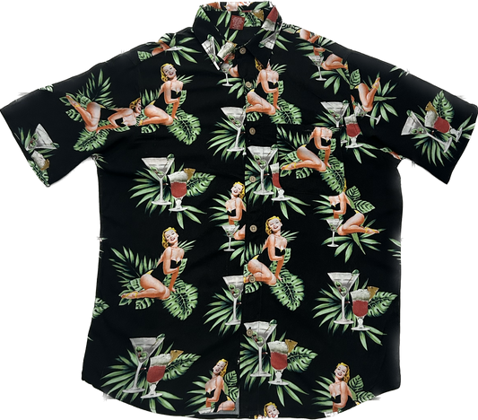 Black Woman Cocktail Retro Summer Shirt