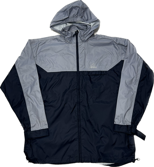 Adidas 00's Dark Blue and Grey Waterproof Windbreaker