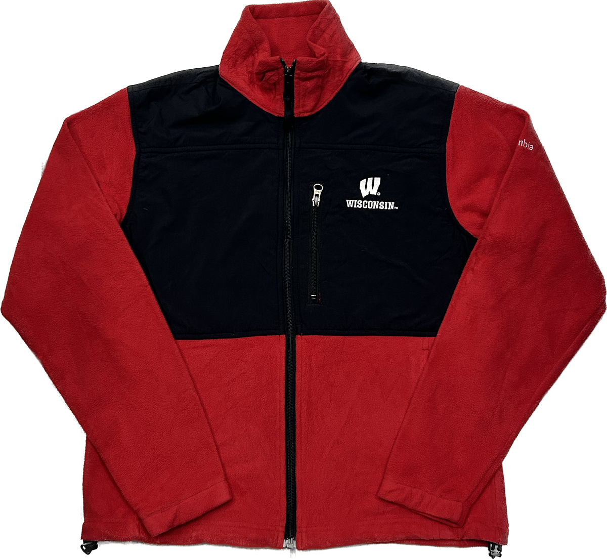 Columbia Red and Black Wisconsin Denali Fleece Jacket