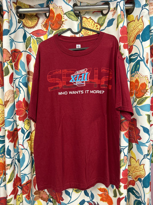 NFL Superbowl 2008 Burgundy cotton T-shirt