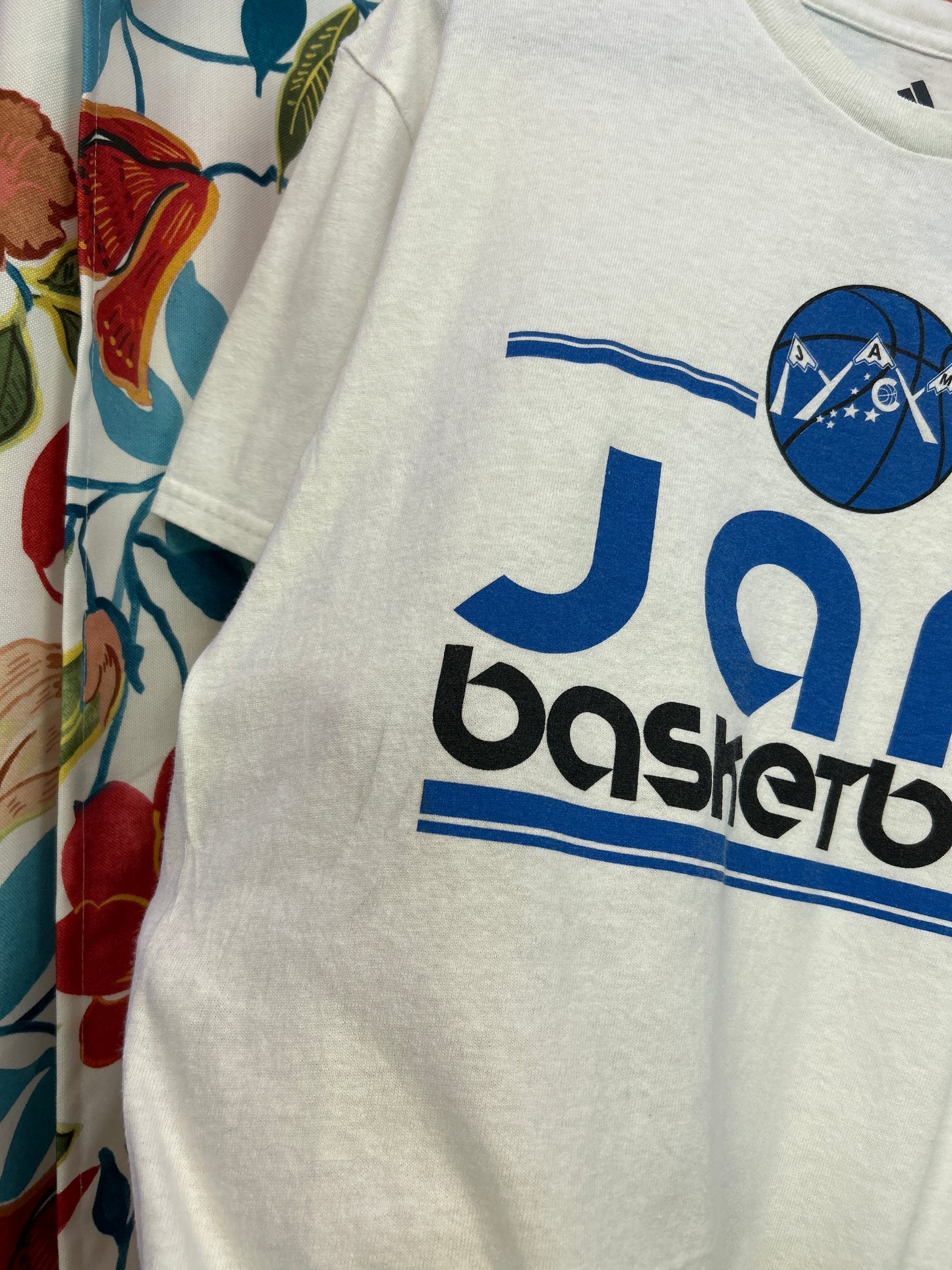 Adidas jam basketball white t-shirt