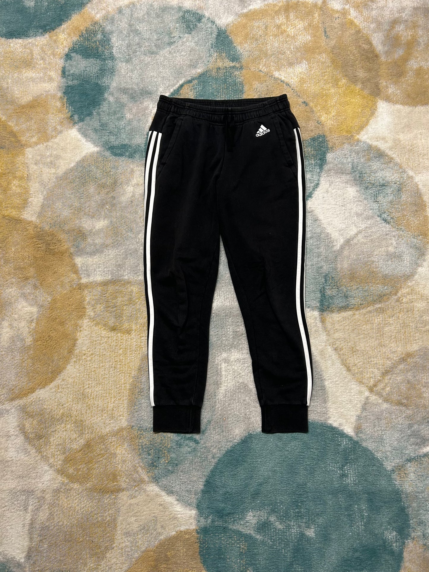 Adidas Black Cotton Trackpants