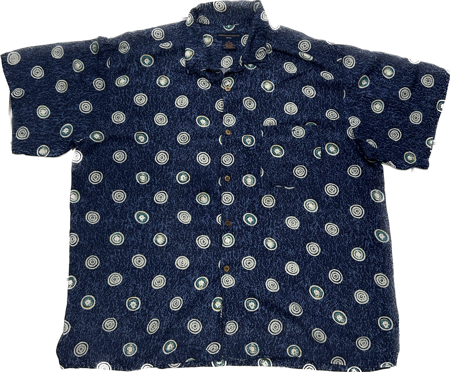 Dark Blue Circle Pattern Summer Shirt