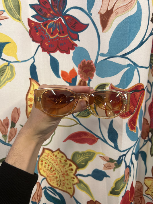 Y2k deadstock opaque brown tinted glasses