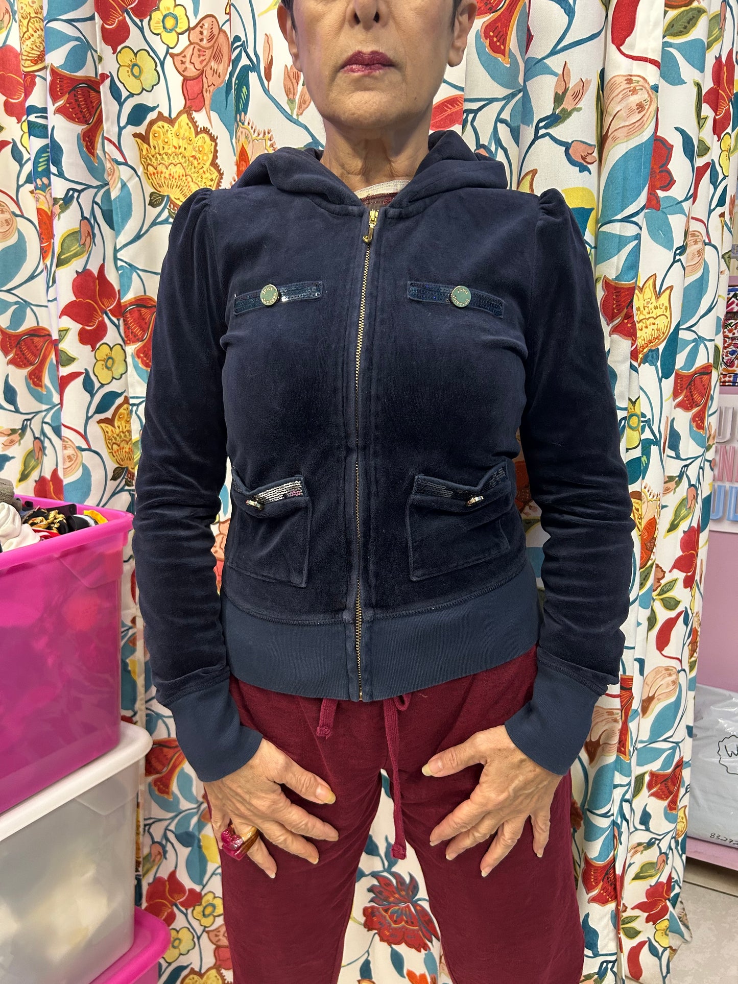 Juicy couture dark blue velour jacket