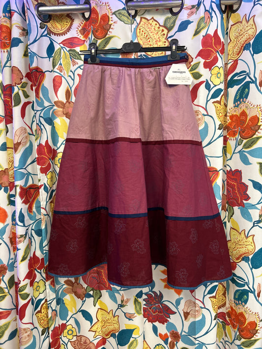 Y2k geiger deadstock Burgundy tones long skirt