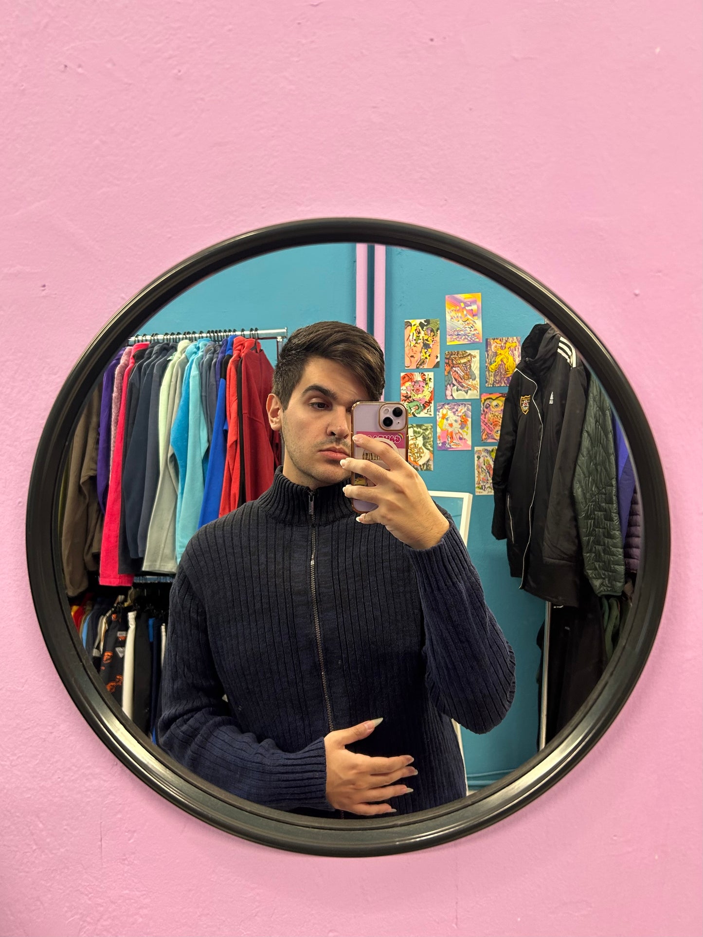 Calvin Klein Dark Blue Heavy Knit Jacket