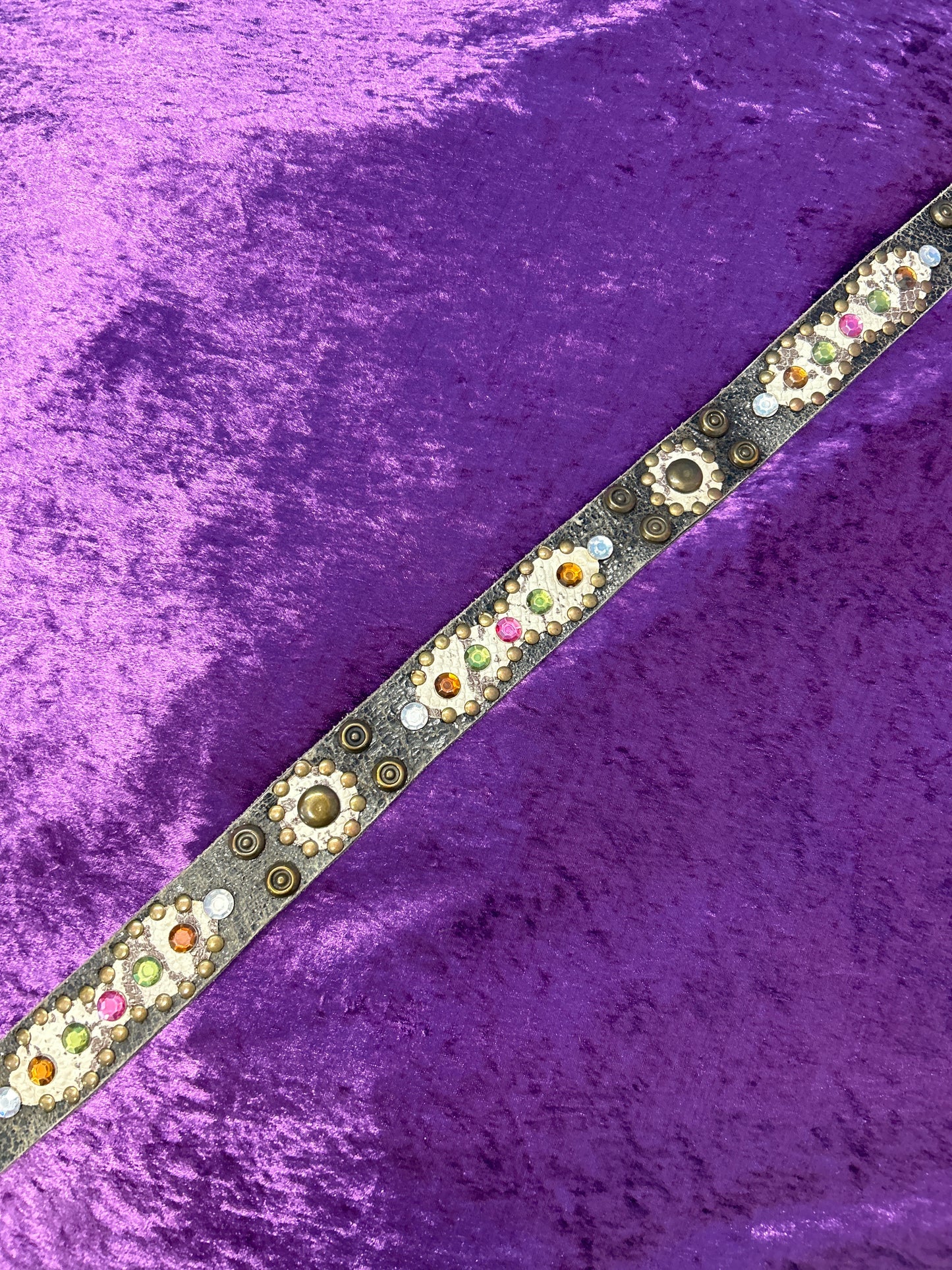 One-of-a-kind Gemstone Leather Belt