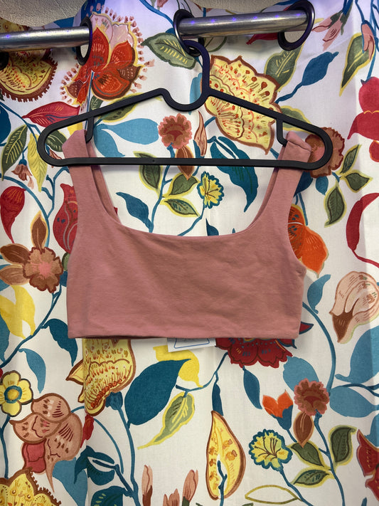 Y2k pastel pink cotton workout top