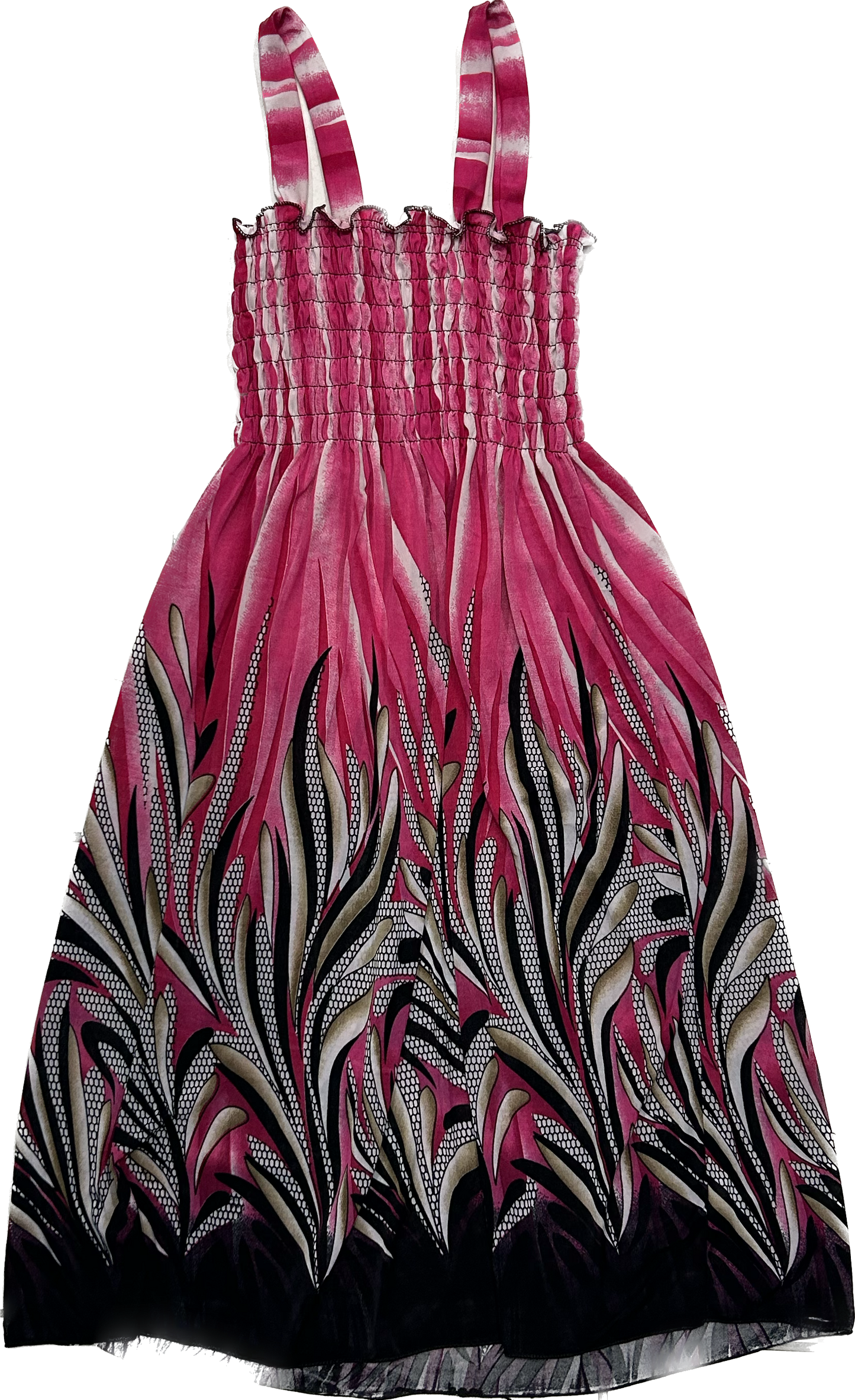 Y2K Fuschia and Black Patterned Dress