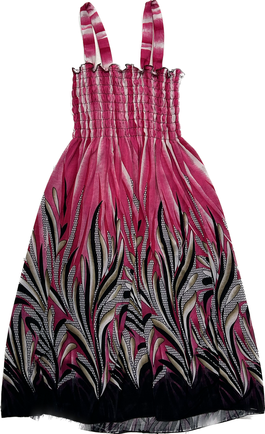 Y2K Fuschia and Black Patterned Dress